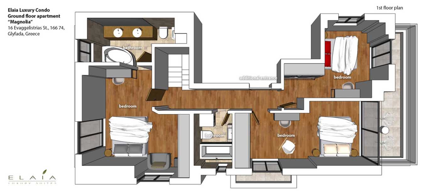 Luxury condo with private pool and garden in Glyfada